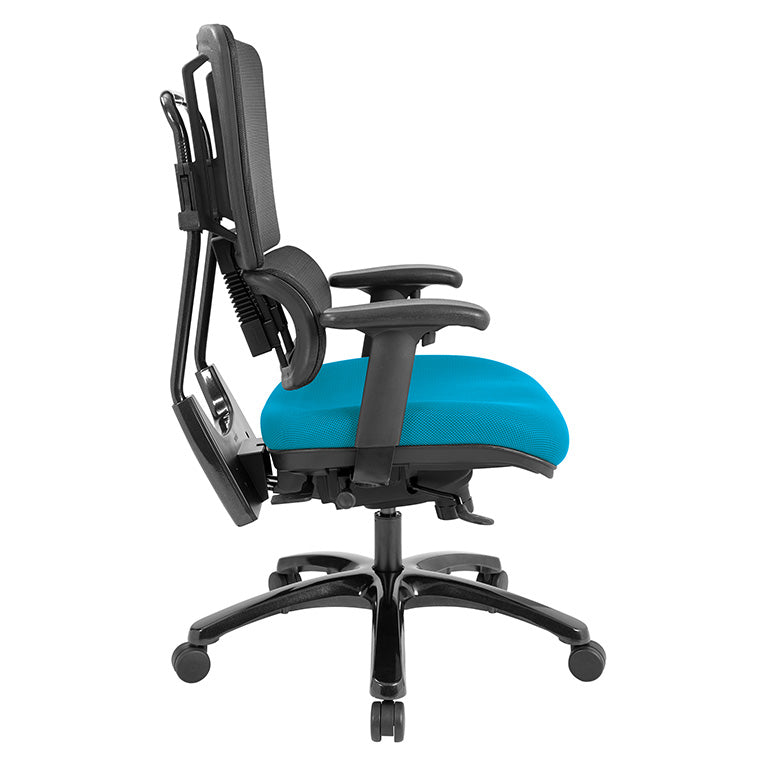 Vertical Black Mesh Back Chair with Shiny Black Base 1